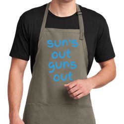 Suns Out Guns Out Full Length Apron with Pockets