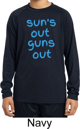 Suns Out Guns Out Kids Dry Wicking Long Sleeve Shirt