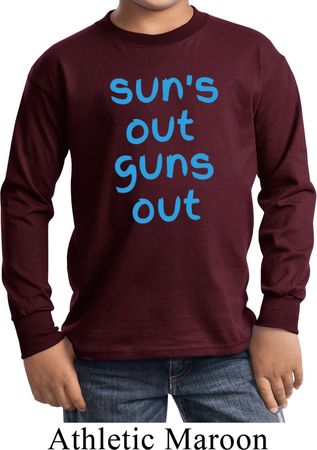 Suns Out Guns Out Kids Long Sleeve Shirt