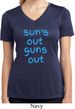 Suns Out Guns Out Ladies Moisture Wicking V-neck Shirt