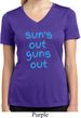 Suns Out Guns Out Ladies Moisture Wicking V-neck Shirt
