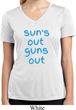 Suns Out Guns Out Ladies Moisture Wicking V-neck Shirt