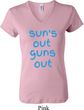 Suns Out Guns Out Ladies V-neck Shirt