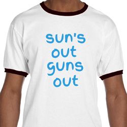 Suns Out Guns Out Mens Ringer Shirt