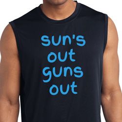 Suns Out Guns Out Mens Sleeveless Moisture Wicking Shirt