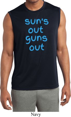 Suns Out Guns Out Mens Sleeveless Moisture Wicking Shirt