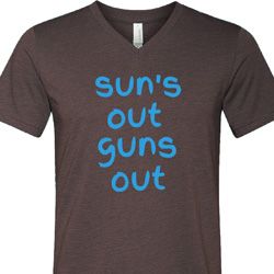 Suns Out Guns Out Mens Tri Blend V-neck Shirt