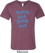 Suns Out Guns Out Mens Tri Blend V-neck Shirt