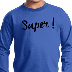 Super Black Print Kids Long Sleeve Shirt