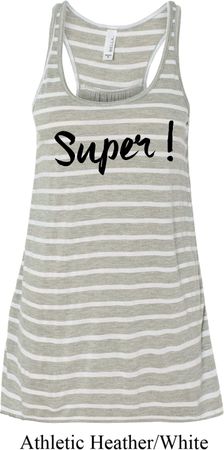 Super Black Print Ladies Flowy Racerback Tanktop