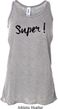 Super Black Print Ladies Flowy Racerback Tanktop