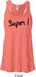Super Black Print Ladies Flowy Racerback Tanktop