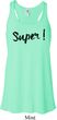 Super Black Print Ladies Flowy Racerback Tanktop