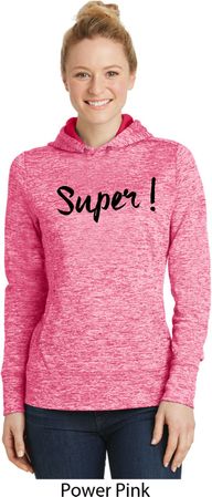 Super Black Print Ladies Moisture Wicking Hoodie
