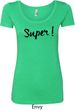 Super Black Print Ladies Scoop Neck Shirt