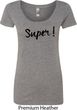 Super Black Print Ladies Scoop Neck Shirt