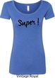 Super Black Print Ladies Scoop Neck Shirt
