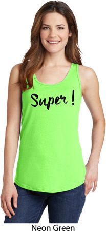 Super Black Print Ladies Tank Top