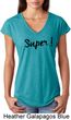Super Black Print Ladies Tri Blend V-Neck Shirt