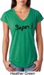 Super Black Print Ladies Tri Blend V-Neck Shirt