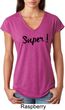 Super Black Print Ladies Tri Blend V-Neck Shirt