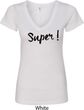 Super Black Print Ladies V-Neck Shirt
