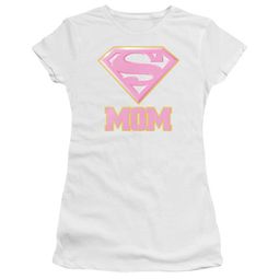 Super Mom Juniors Shirt Pink Shield White T-Shirt Super Mom Juniors Shirt Pink Shield White T-Shirt