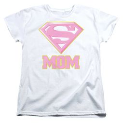 Super Mom Womens Shirt Pink Shield White T-Shirt Super Mom Womens Shirt Pink Shield White T-Shirt
