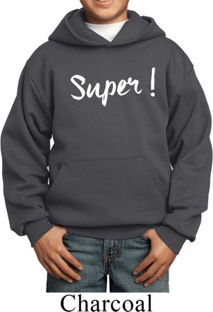 Super White Print Kids Hoodie