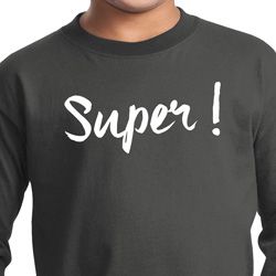 Super White Print Kids Long Sleeve Shirt