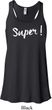 Super White Print Ladies Flowy Racerback Tanktop