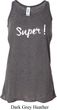 Super White Print Ladies Flowy Racerback Tanktop