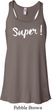 Super White Print Ladies Flowy Racerback Tanktop