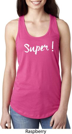 Super White Print Ladies Ideal Tank Top
