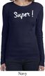 Super White Print Ladies Long Sleeve Shirt