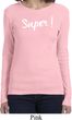Super White Print Ladies Long Sleeve Shirt