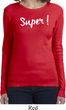 Super White Print Ladies Long Sleeve Shirt