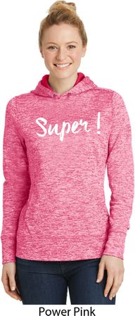 Super White Print Ladies Moisture Wicking Hoodie