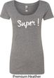 Super White Print Ladies Scoop Neck Shirt