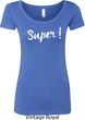 Super White Print Ladies Scoop Neck Shirt