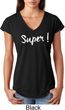 Super White Print Ladies Tri Blend V-Neck Shirt