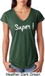 Super White Print Ladies Tri Blend V-Neck Shirt