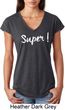 Super White Print Ladies Tri Blend V-Neck Shirt