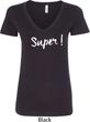 Super White Print Ladies V-Neck Shirt