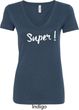 Super White Print Ladies V-Neck Shirt