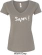 Super White Print Ladies V-Neck Shirt