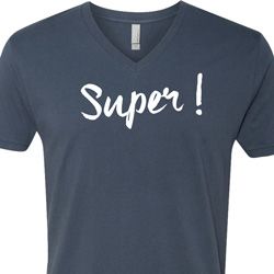 Super White Print Mens V-Neck Shirt