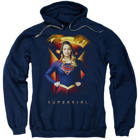 Supergirl Hoodie Standing Symbol Navy Blue Sweatshirt Hoody