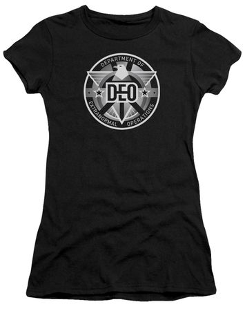 Supergirl Juniors Shirt DEO Symbol Black T-Shirt