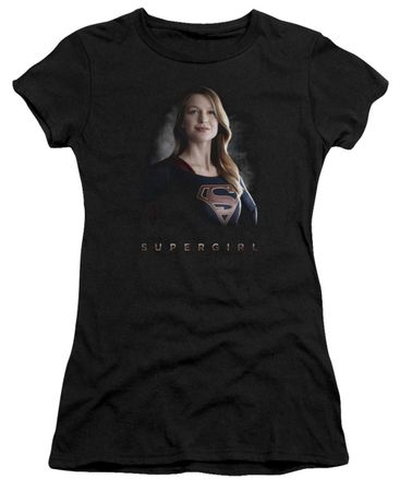 Supergirl Juniors Shirt Standing Tall Black T-Shirt